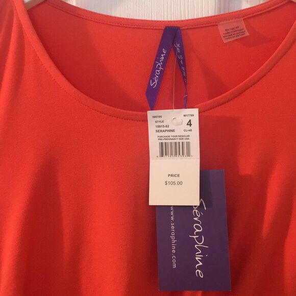 Seraphine Maternity Maxi Dress Nursing Maxi Dress Coral - Picture 5 of 16